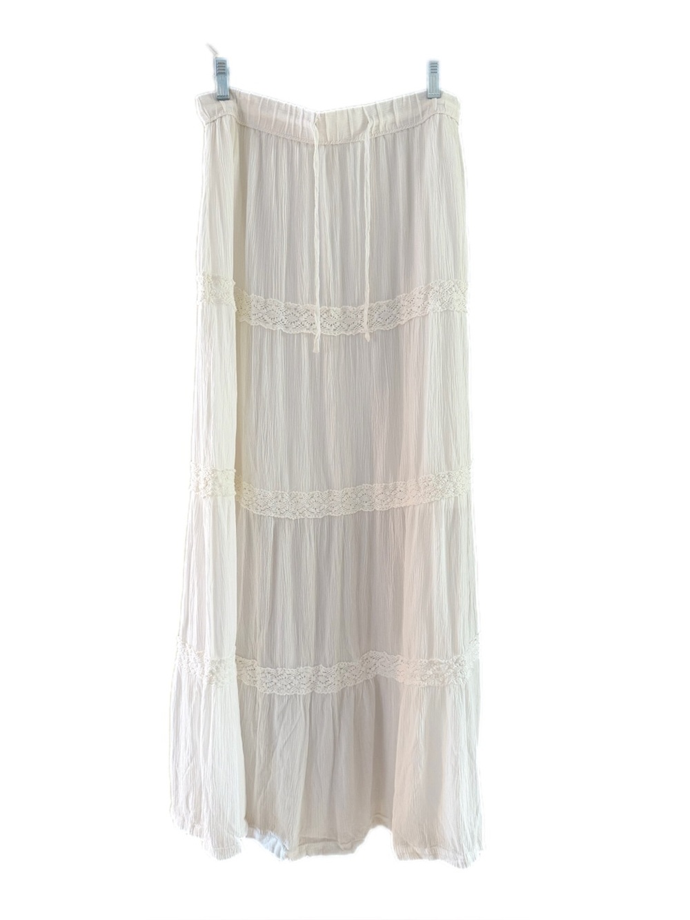 Boho Peasant Maxi Skirt Ivory - Picture 6 of 10